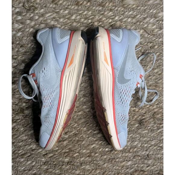 Nike Lunarglide 4 + H2O Repel Womens Gray Salmon Lace Up Running Shoes Size 8 - Picture 3 of 11